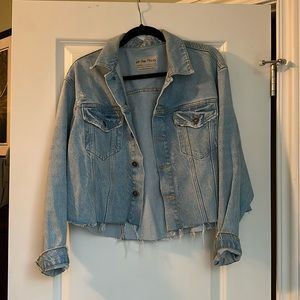 Free People Oversize Crop Denim Jacket